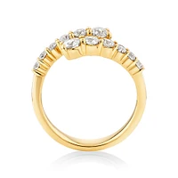 Bague Bypass avec 1,00 Carat TW de Diamants en Or Jaune 10kt