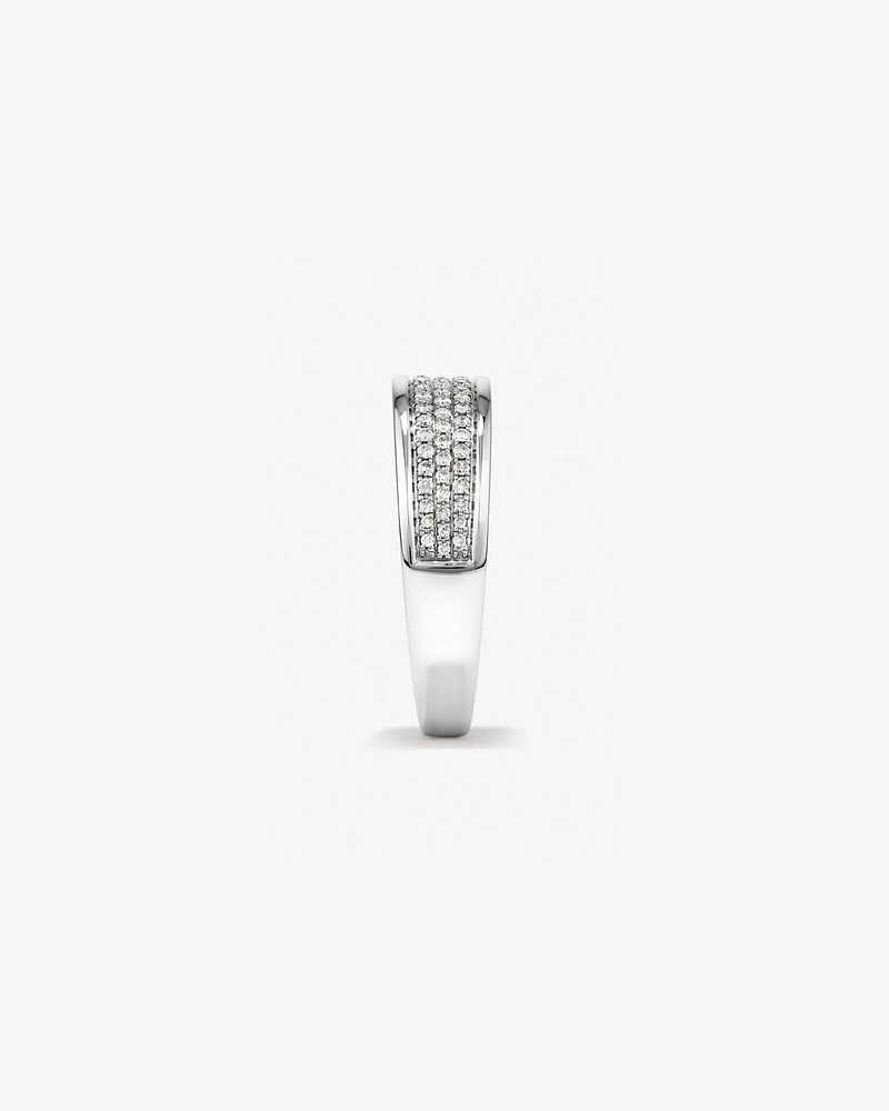 Men's Pave Ring with Carat TW of Diamonds in 10kt White Gold