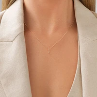 O Initial Pendant in 10kt Yellow Gold