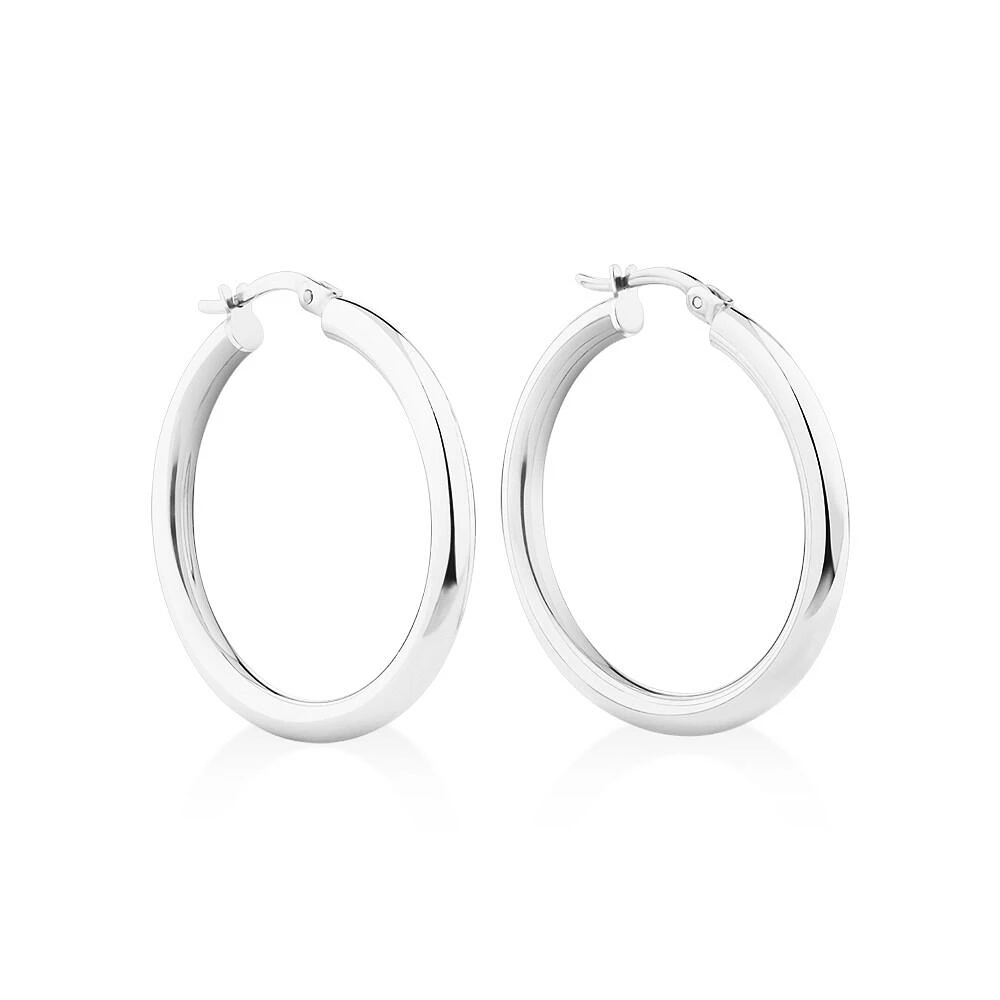 25mm Hoop Earrings in Sterling Silver