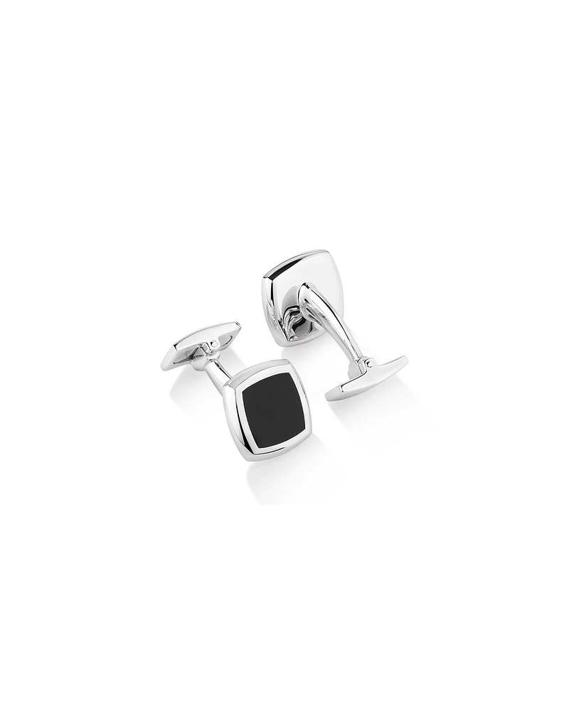 Boutons de Manchette Carrés en Onyx en Argent Sterling