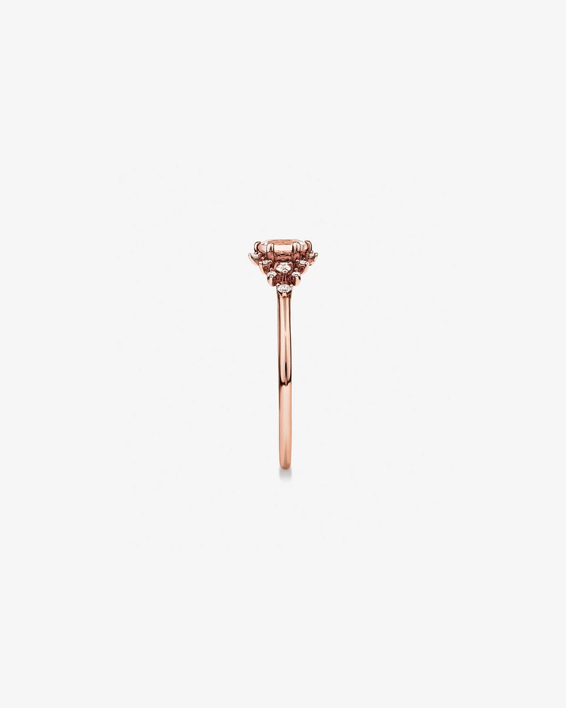 Ring with Morganite and 0.10 Carat TW of Diamonds in 10kt Rose Gold