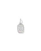 Letter Z Mother of Pearl Initial Pendant in Sterling Silver