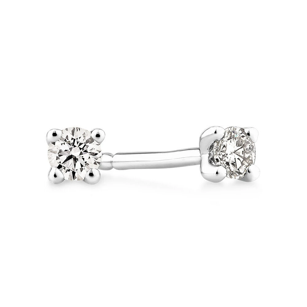 Boutons d'oreilles à solitaire en or jaune 10 K avec diamants totalisant 0,10 ct