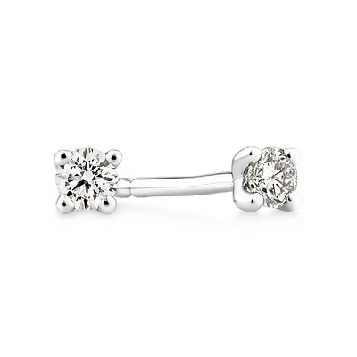 Boutons d'oreilles à solitaire en or jaune 10 K avec diamants totalisant 0,10 ct