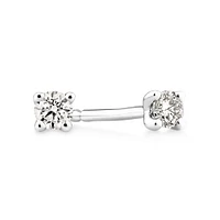 Boutons d'oreilles à solitaire en or jaune 10 K avec diamants totalisant 0,10 ct