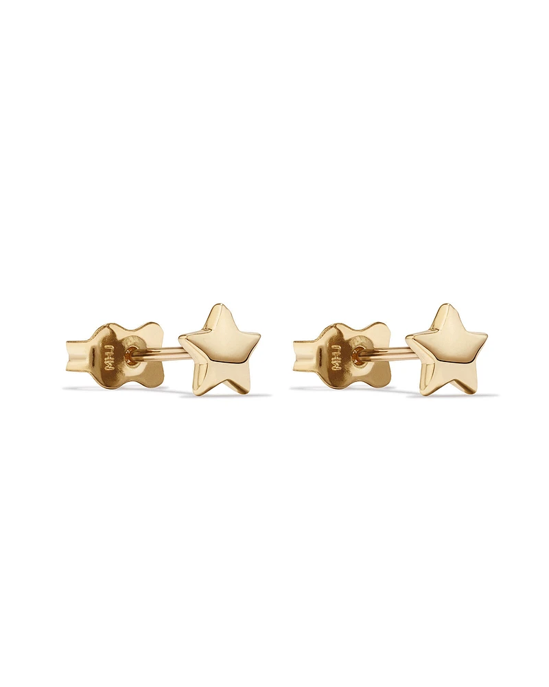 Star Stud Earrings in 10kt Yellow Gold