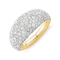 Stardust Ring with 3.14 TW of Diamonds in 14kt Yellow Gold and Rhodium