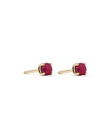 Stud Earrings with Ruby in 10kt Yellow Gold