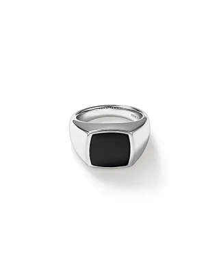 Bague en argent sterling avec onyx noir