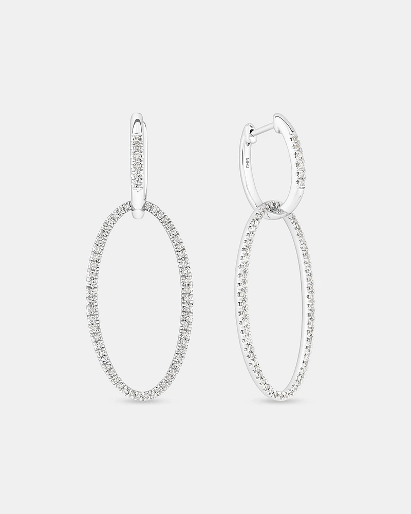 Fancy Open Drop Earrings with 0.50 Carat TW of Diamonds in Sterling Silver