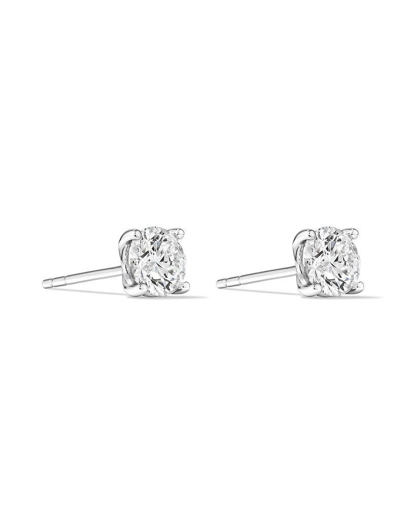 Carat TW Laboratory-Grown Diamond Solitaire Stud Earrings in 14kt Gold