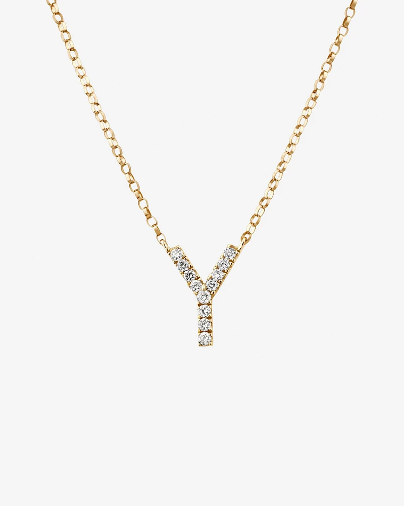 "K" Initial Necklace with 0.10 Carat TW of Diamonds in 10kt Yellow Gold