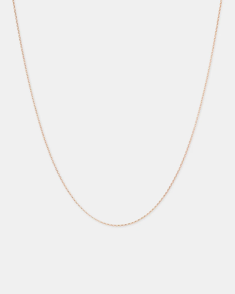 45cm (18") 1mm-1.5mm Width Solid Belcher Chain in 10kt Rose Gold