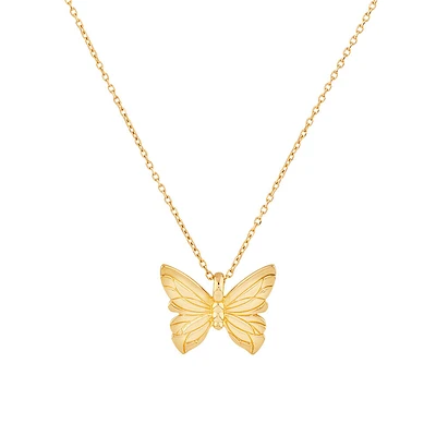 Butterfly Necklace in 10kt Yellow Gold