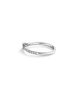 0.40 Carat TW Oval and Round Brilliant Three Stone Side Accent Engagement Ring in 14kt White Gold