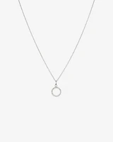 Open Circle Pendant with Cubic Zirconia in Sterling Silver