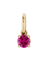 Created Round Red Ruby Birthstone Pendant in 10kt Yellow Gold