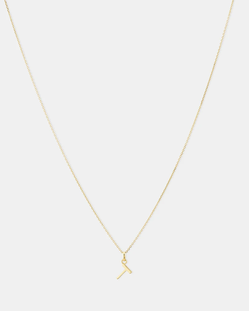"H" Initial Pendant with Chain in 10kt Yellow Gold