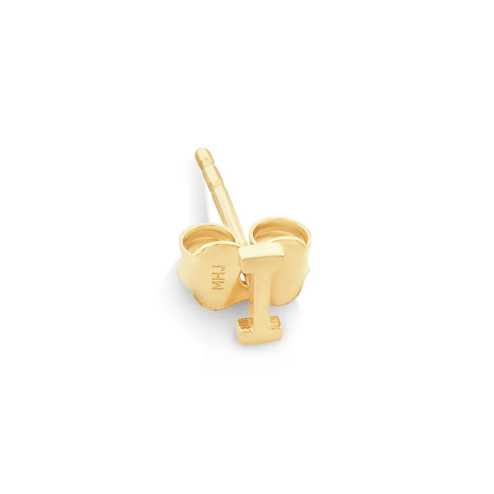 G Initial Single Stud Earring in 10kt Yellow Gold