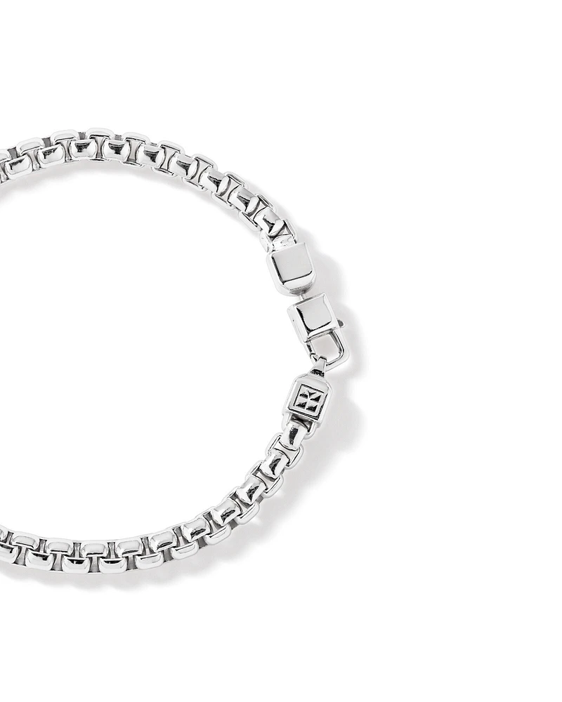 5mm Wide Rounded Box Chain Bracelet in Sterling Silver