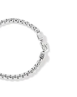 5mm Wide Rounded Box Chain Bracelet in Sterling Silver