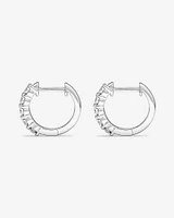 Carat TW Laboratory-Grown Diamond Hoop Earrings Set in 10kt White Gold