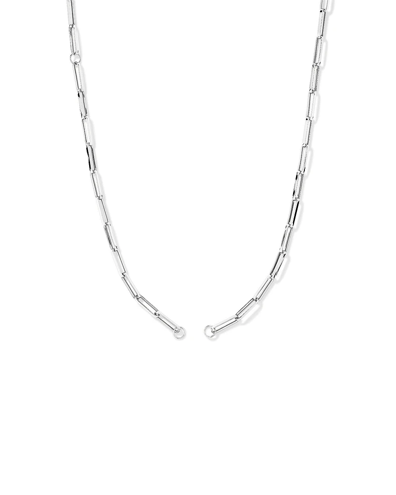 50cm (20") Square Paperclip Open Pendant Chain in Sterling Silver