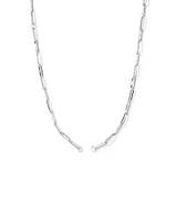 50cm (20") Square Paperclip Open Pendant Chain in Sterling Silver