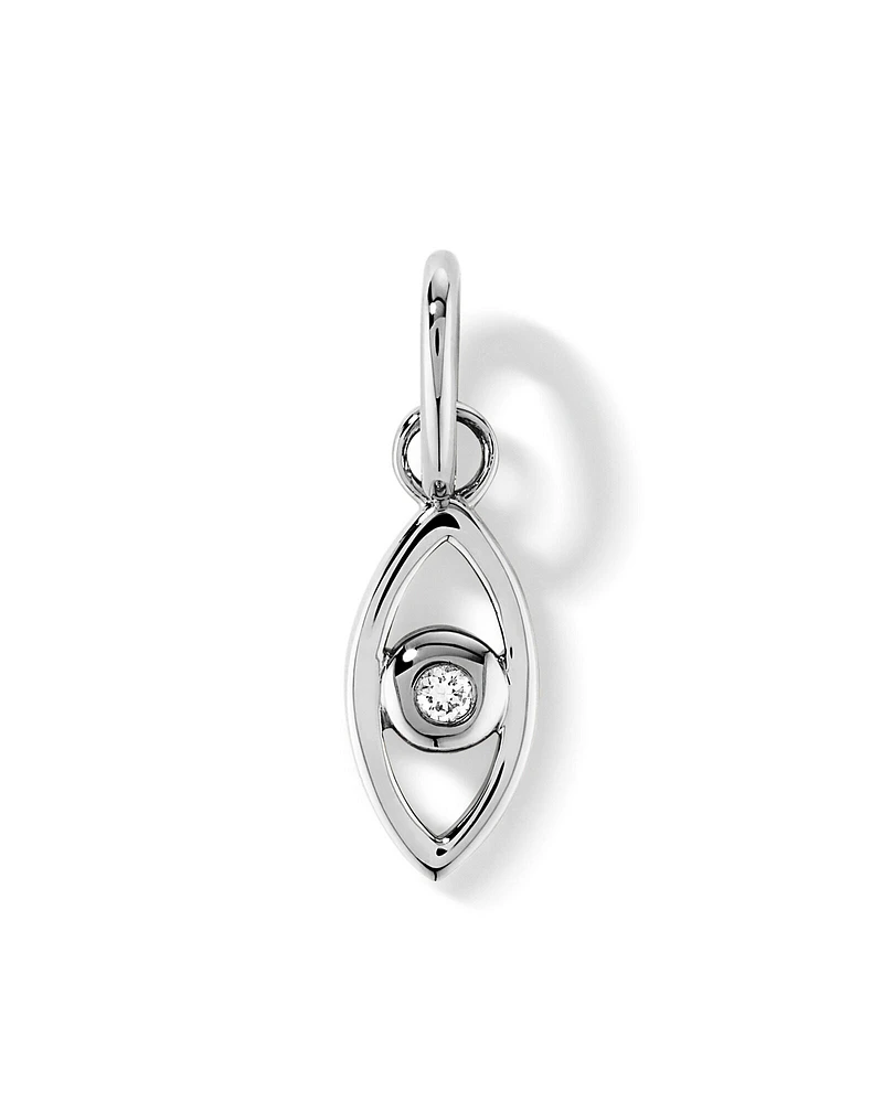 Diamond Accent Evil Eye Pendant in Sterling Silver