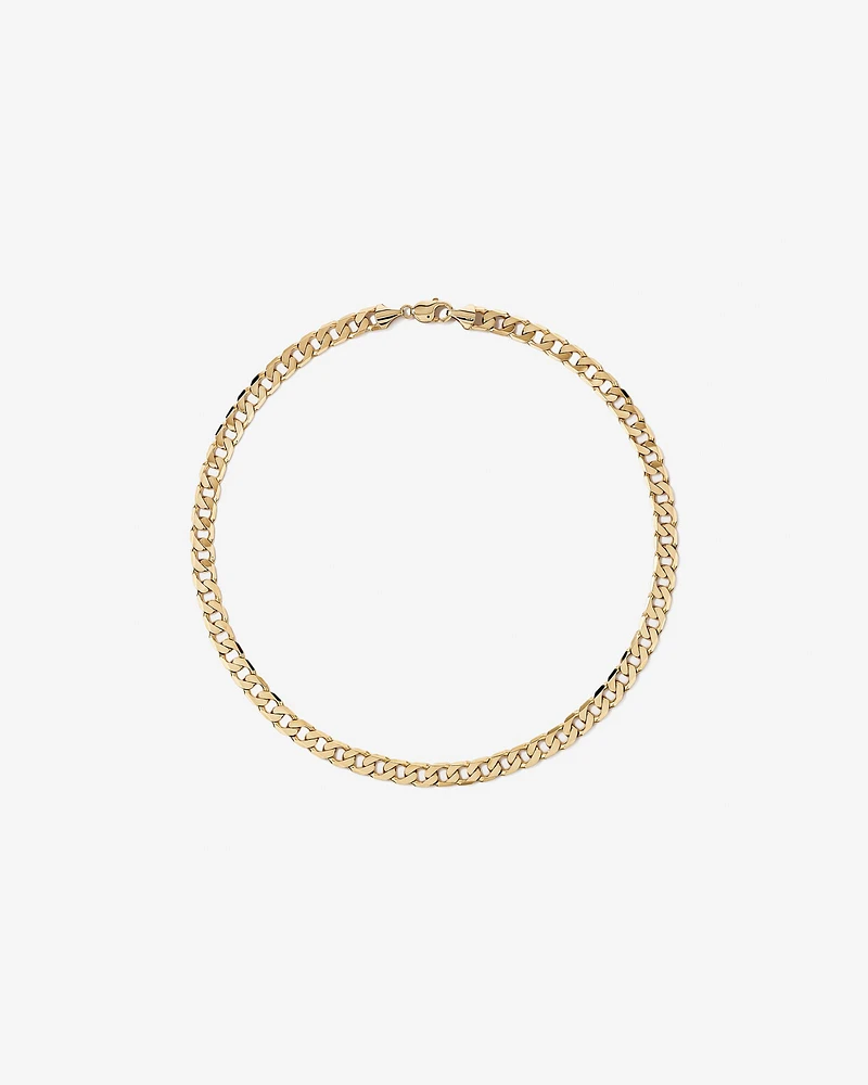 55cm (22") 8.9mm Width Solid Flat Bevelled Curb Chain in 10kt Yellow Gold