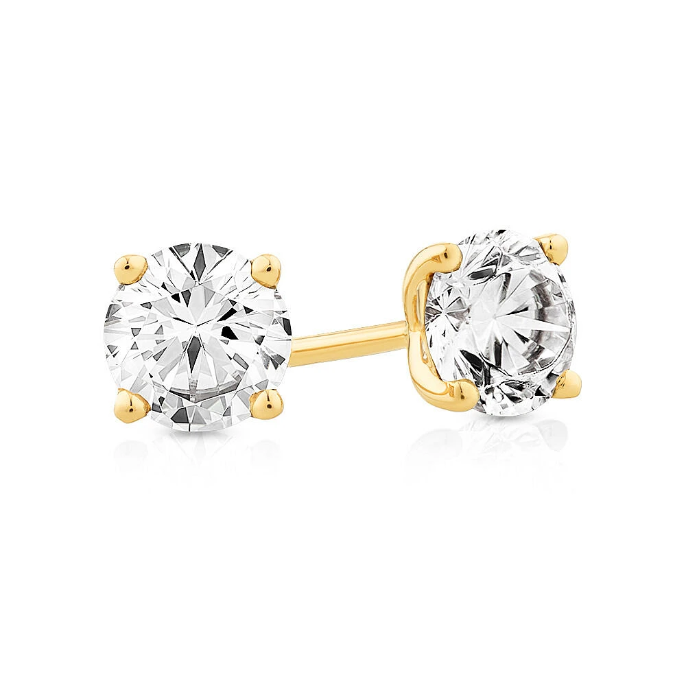 1.00 Carat TW Diamond Solitaire Stud Earrings in 18kt White Gold