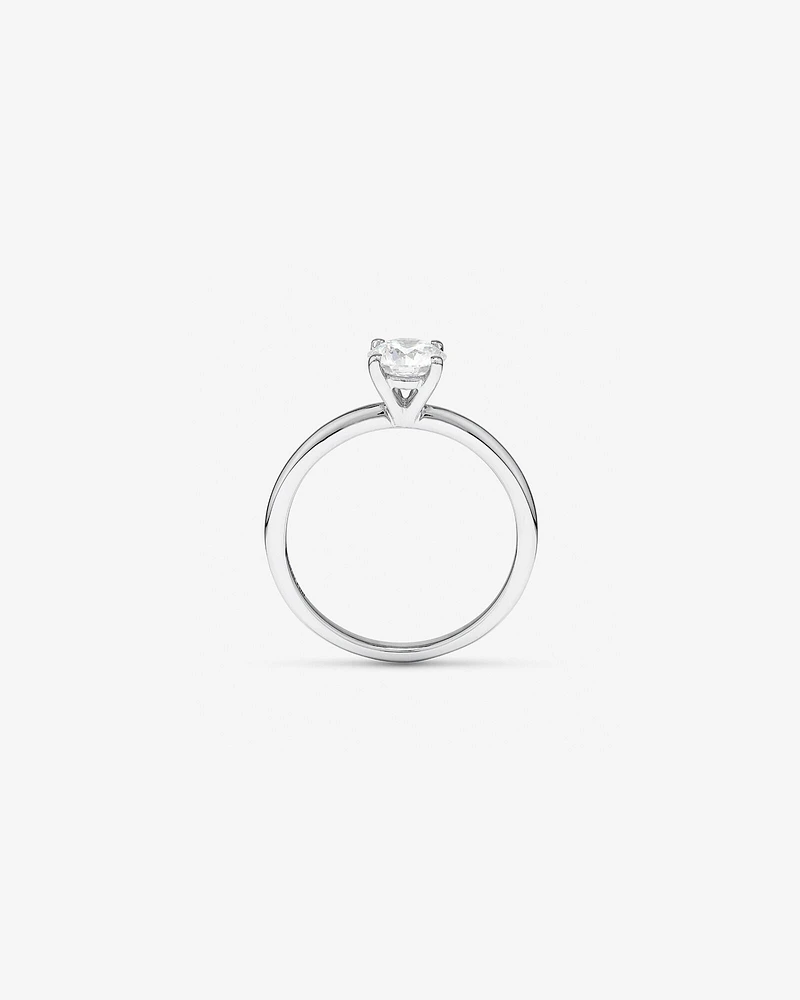 Solitaire Engagement Ring with Carat TW of Laboratory-Grown Diamond in 18kt White Gold