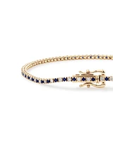 0.68 Carat TW Diamond and Created Sapphire Tennis Bracelet in 10kt Yellow Gold