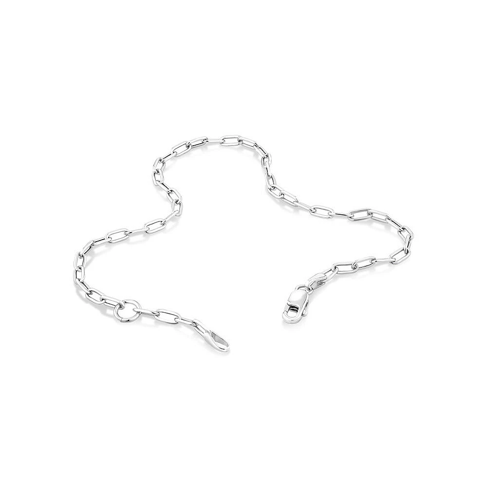 Bracelet à maillons de forme rectangulaire de 2,2 mm de large en or blanc 10 carats