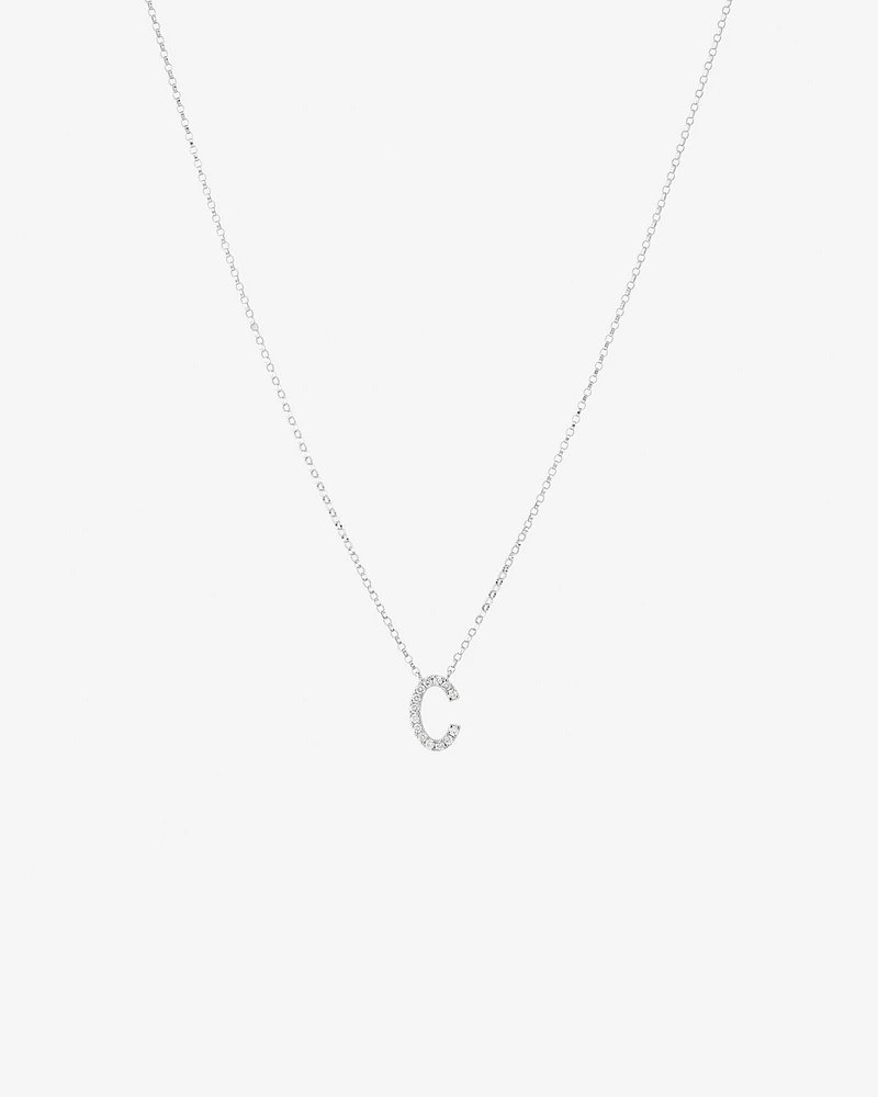 A' Initial necklace with 0.10 Carat TW of Diamonds in 10kt White Gold