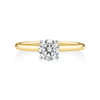 0.70 Carat Laboratory-Grown Diamond Ring in 14kt Yellow & White Gold