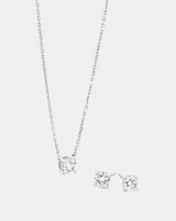 0.60 Carat TW Laboratory-Grown Diamond Stud Earrings & Pendant Set in 10kt White Gold