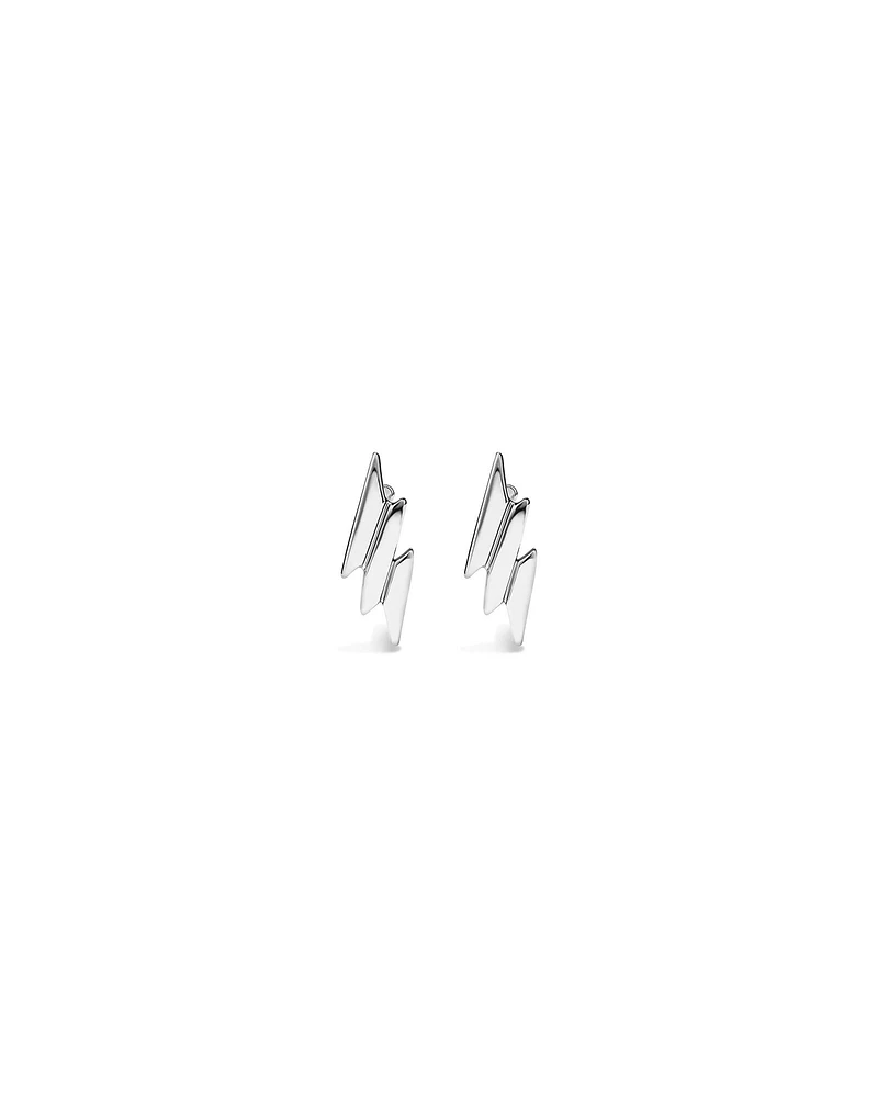 Lightning Bolt Stud Earrings in Sterling Silver