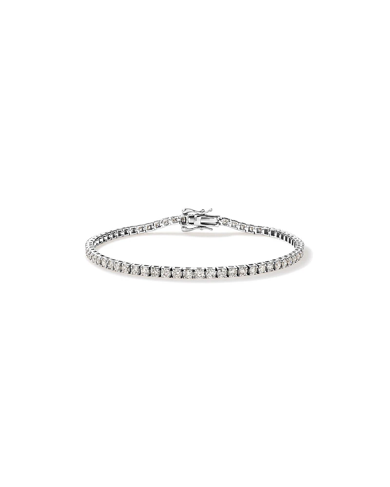 Bracelet de Tennis de 3,28 Carat TW en Diamant en Or Blanc 10kt