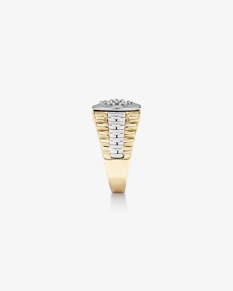 Men's Ring with 1/4 Carat TW of Diamonds in 10kt Yellow & White Gold