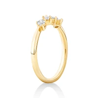 0.40 Carat TW Fancy Cut Laboratory-Grown Diamond Four Stone Ring in 10kt Yellow Gold