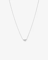 Round Brilliant Cut Cubic Zirconia Cable Chain Necklace in Sterling Silver