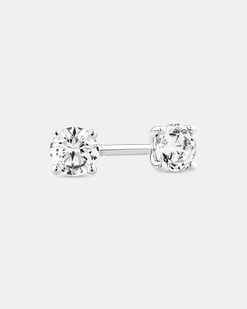 0.25 Carat TW Diamond Solitaire Stud Earrings in 18kt Gold