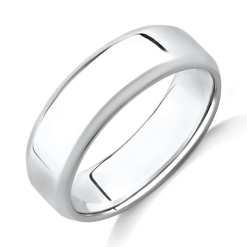 7mm Flat Bevelled Wedding Band Sterling Silver