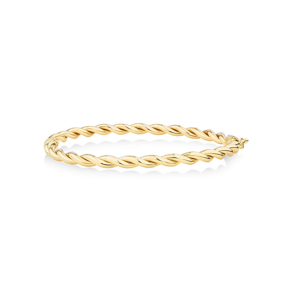 Croissant Twist 60cm Hollow Bangle in 10kt Yellow Gold