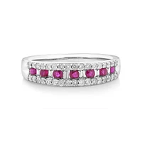 Ring with Ruby & 0.29 Carat TW of Diamonds in 10kt White Gold