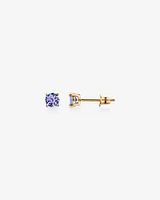 Stud Earrings with Tanzanite in 10kt Yellow Gold