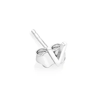 E Initial Single Stud Earring in Sterling Silver