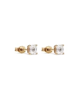 1.00 Carat TW Asscher Cut Solitaire Laboratory-Grown Diamond Stud Earrings in 10kt Yellow Gold